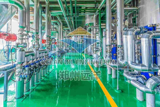 ISO9001 impianto di raffinazione fisica 1000T/D per la lavorazione dell'olio di semi di cotone