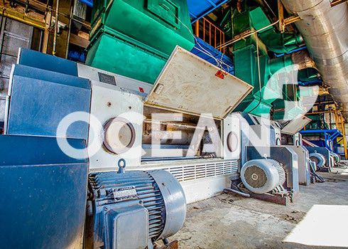 Olio della fabbrica dell'olio vegetale che preme la linea di produzione